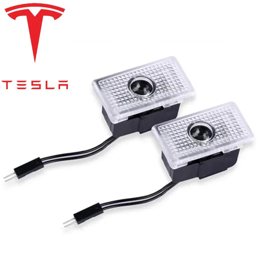 Tesla Model 3,S,X,Y, 2 Stück LED HD Logo Laser Tür