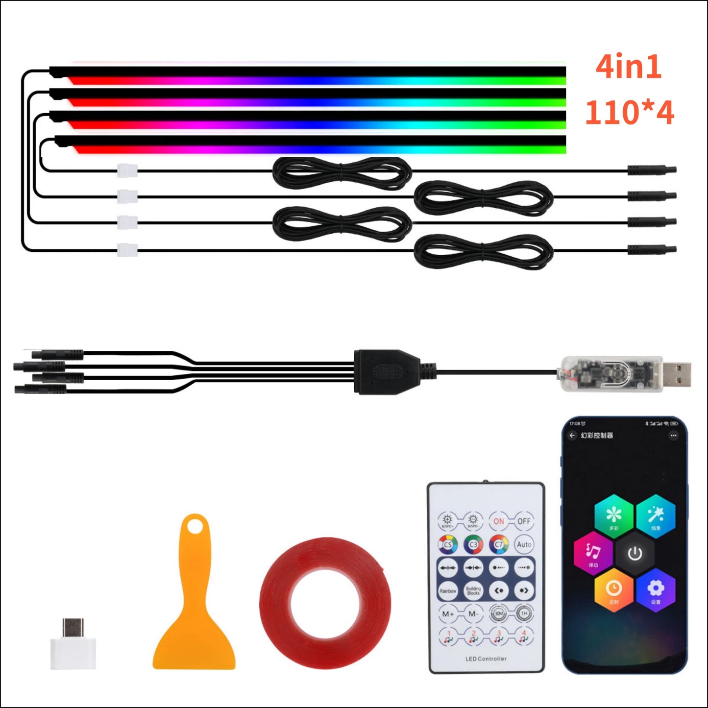 Auto-Schiebedach-Ambiente LED-Dachfenster Symphony RGB-Innendekoration