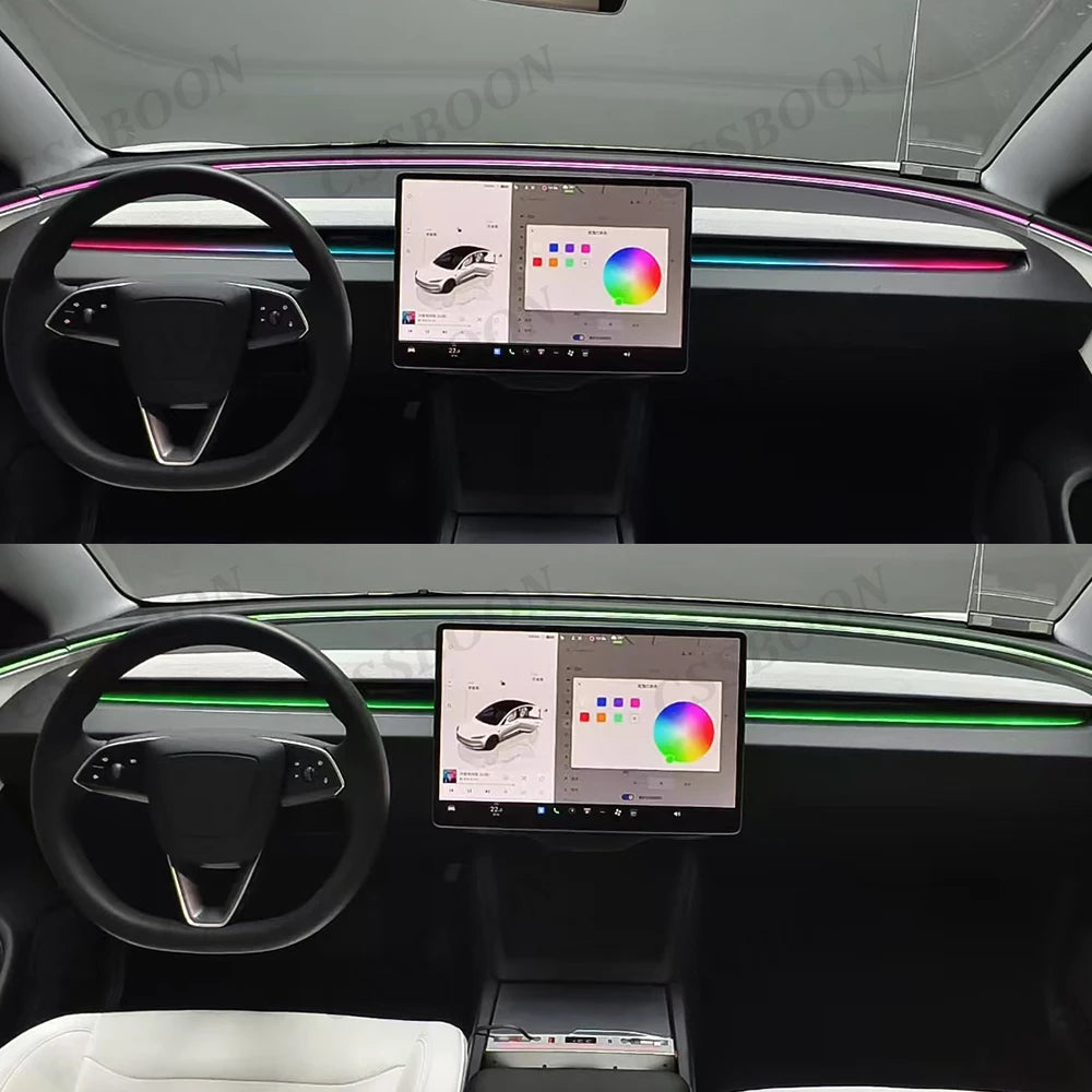 Dashboard-Ambientebeleuchtung-Innenraum für Tesla Model 3 Highland 2023 2024