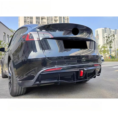 Für Tesla Model Y 2021 2022 2023 2024 Heckschürzen-Diffusor Splitter Spoiler Lippe Schutz Tuning Zubehör Teil Karosserie-Kit