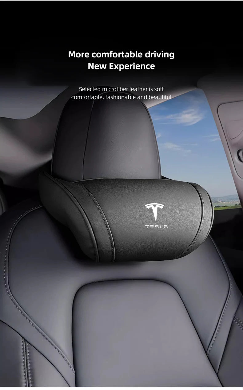 Leder Kopfstütze Nackenkissen für Tesla Modell 3 Y S X Cybertruck, Highland