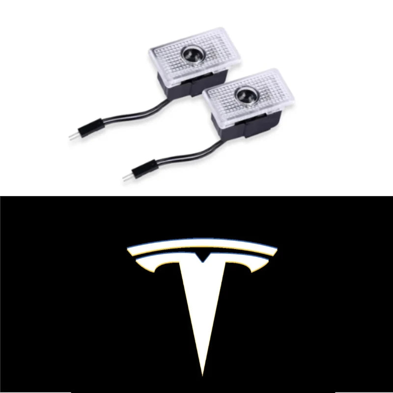 Tesla Model 3,S,X,Y, 2 Stück LED HD Logo Laser Tür