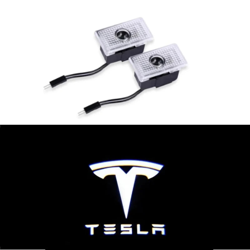 Tesla Model 3,S,X,Y, 2 Stück LED HD Logo Laser Tür