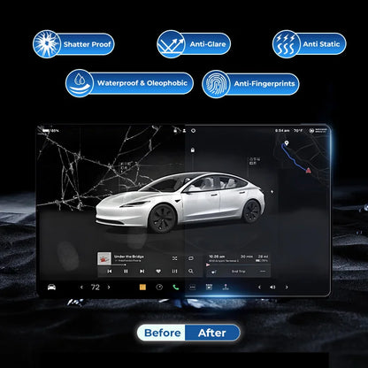 Displayschutz gehärtetem Glas für Tesla Model 3 Y Highland Juniper 2021–2025