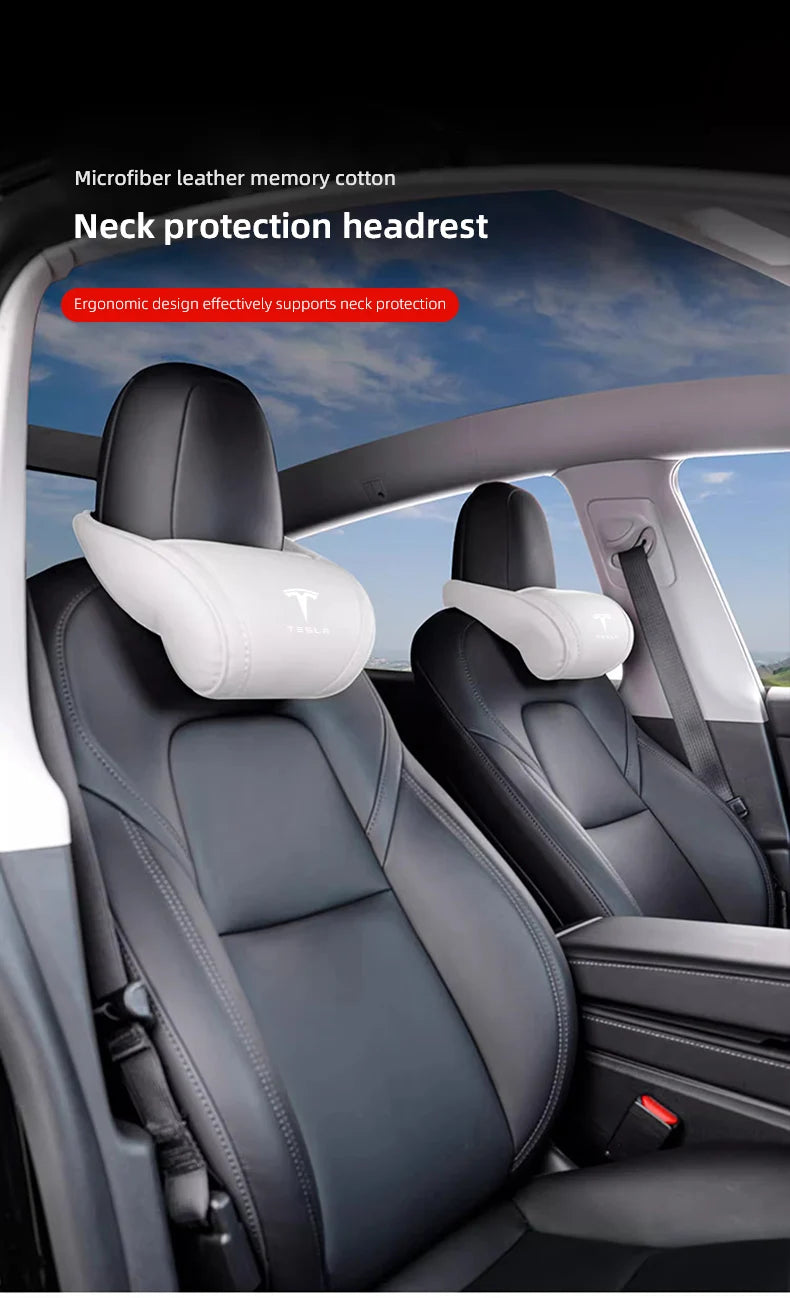 Leder Kopfstütze Nackenkissen für Tesla Modell 3 Y S X Cybertruck, Highland