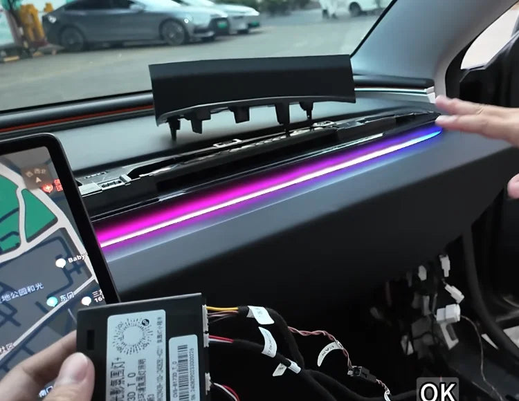 Dashboard-Ambientebeleuchtung-Innenraum für Tesla Model 3 Highland 2023 2024