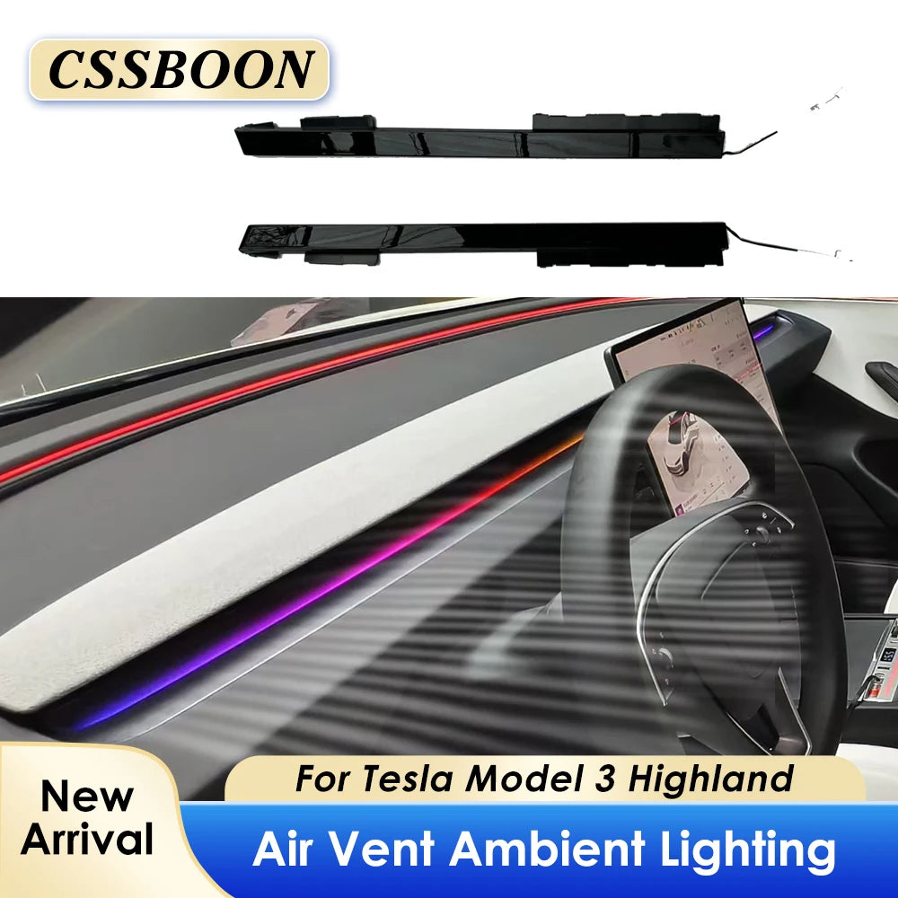 Dashboard-Ambientebeleuchtung-Innenraum für Tesla Model 3 Highland 2023 2024