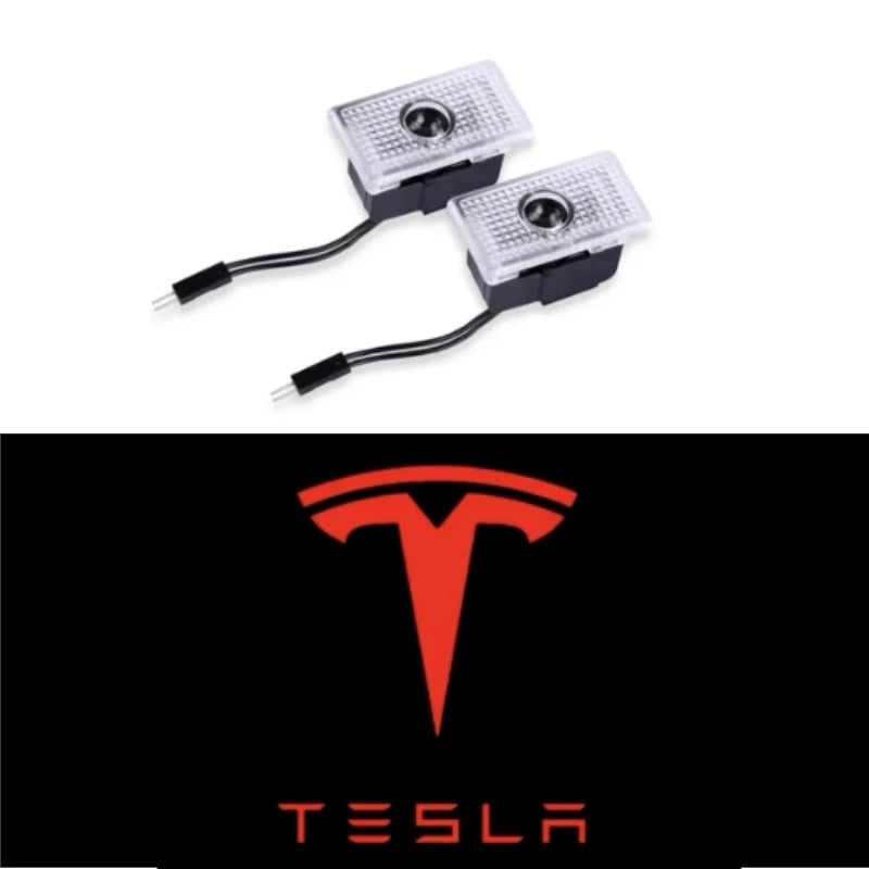 Tesla Model 3,S,X,Y, 2 Stück LED HD Logo Laser Tür