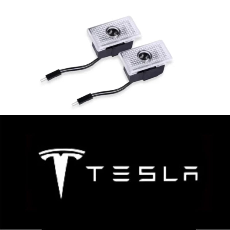 Tesla Model 3,S,X,Y, 2 Stück LED HD Logo Laser Tür