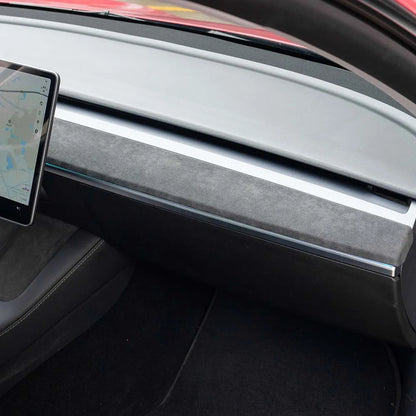 Echte schwarze Alcantara-Verkleidungen für Tesla Model 3/Y Dekor