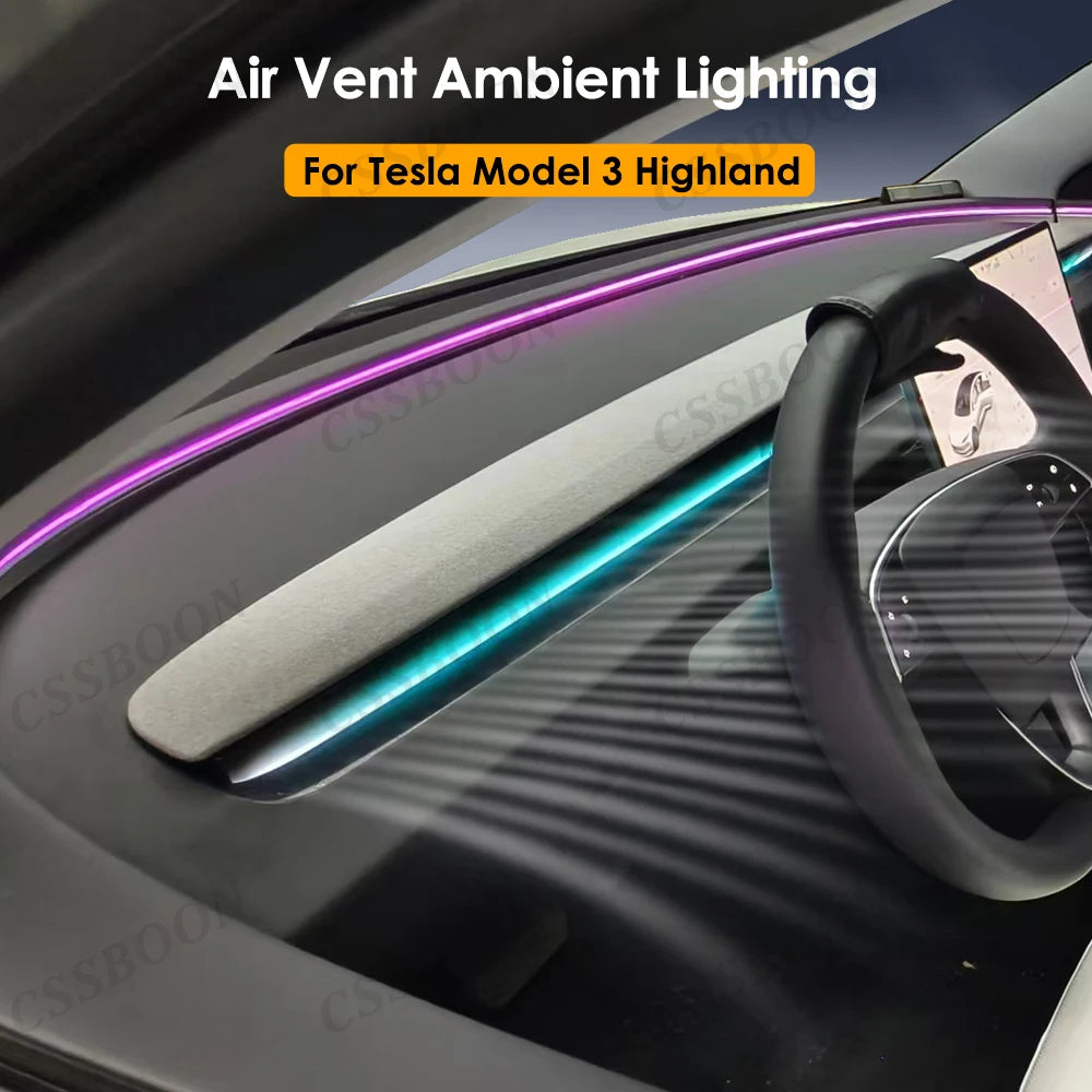 Dashboard-Ambientebeleuchtung-Innenraum für Tesla Model 3 Highland 2023 2024