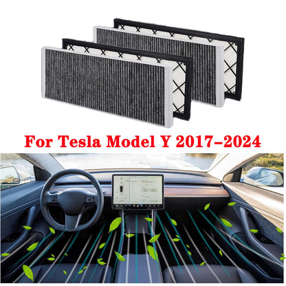 Tesla Modell Y Innenraumfilter 2024–2017, Ersatz für den HEPA-Luftansaugfilter mit Aktivkohle