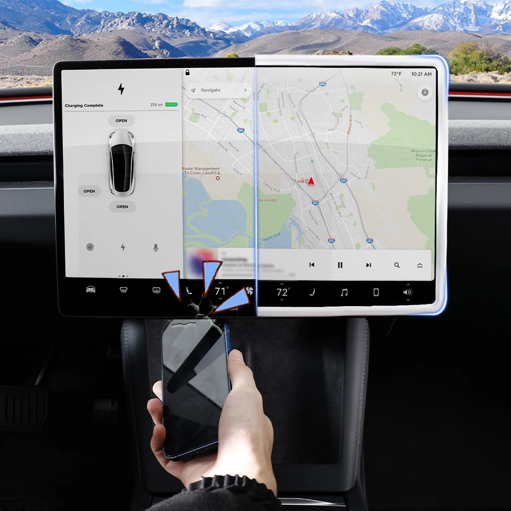 Tesla Model 3 Y Displayschutz - Silikon Rahmen für Bildschirm