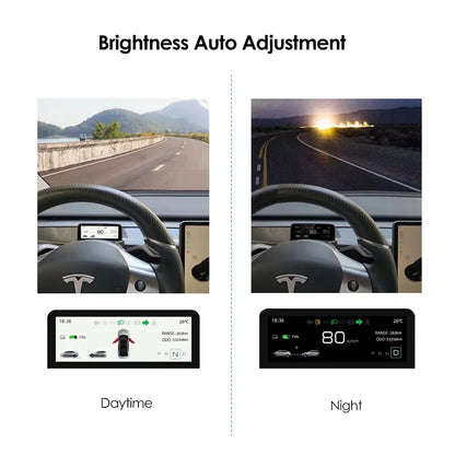 HUB für Tesla Model 3 Y 4,6'' Armaturenbrett Lenkrad Instrument HD LCD Display Tachometer Head-up Display Fahrzeugmodifikation