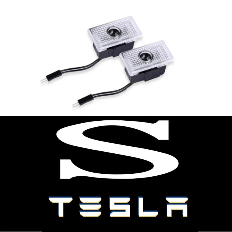 Tesla Model 3,S,X,Y, 2 Stück LED HD Logo Laser Tür
