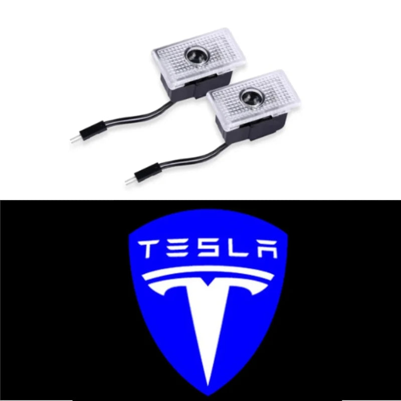 Tesla Model 3,S,X,Y, 2 Stück LED HD Logo Laser Tür