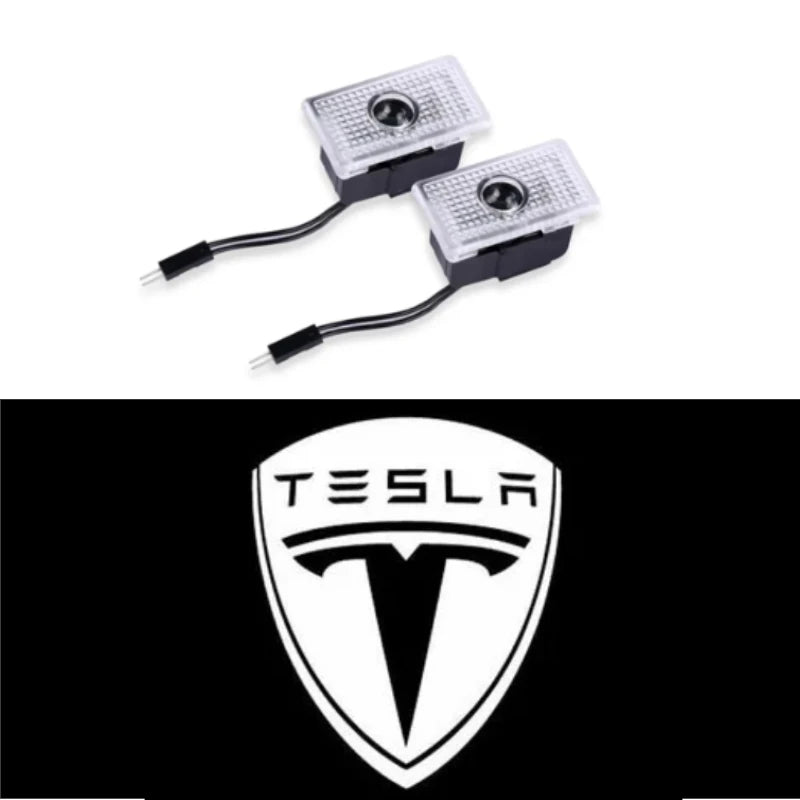 Tesla Model 3,S,X,Y, 2 Stück LED HD Logo Laser Tür
