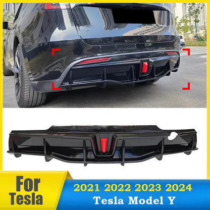 Für Tesla Model Y 2021 2022 2023 2024 Heckschürzen-Diffusor Splitter Spoiler Lippe Schutz Tuning Zubehör Teil Karosserie-Kit