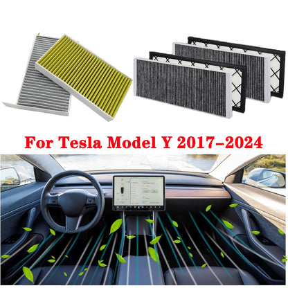 Tesla Modell Y Innenraumfilter 2024–2017, Ersatz für den HEPA-Luftansaugfilter mit Aktivkohle