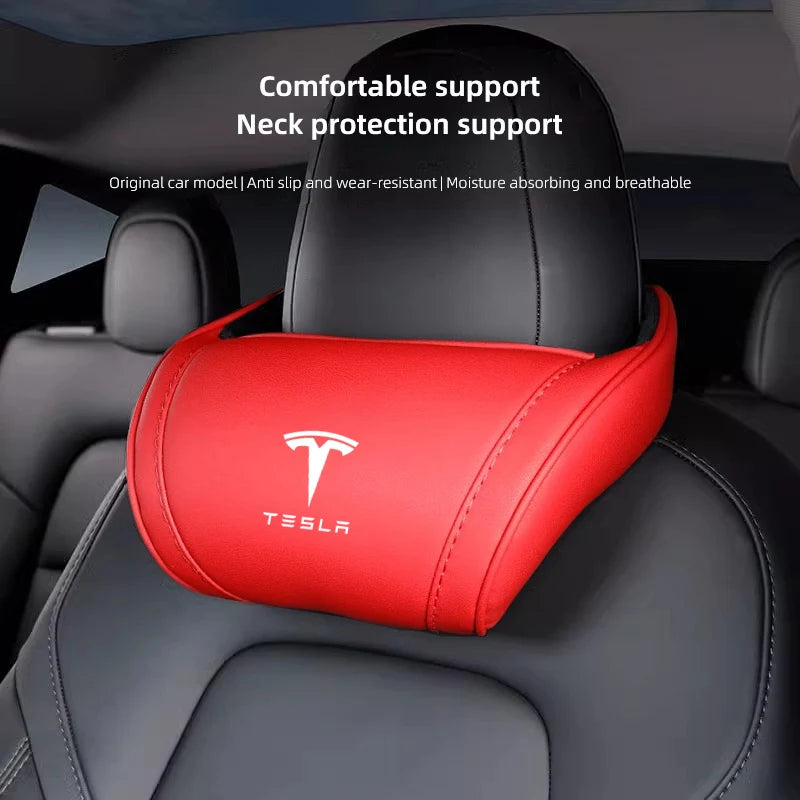 Leder Kopfstütze Nackenkissen für Tesla Modell 3 Y S X Cybertruck, Highland