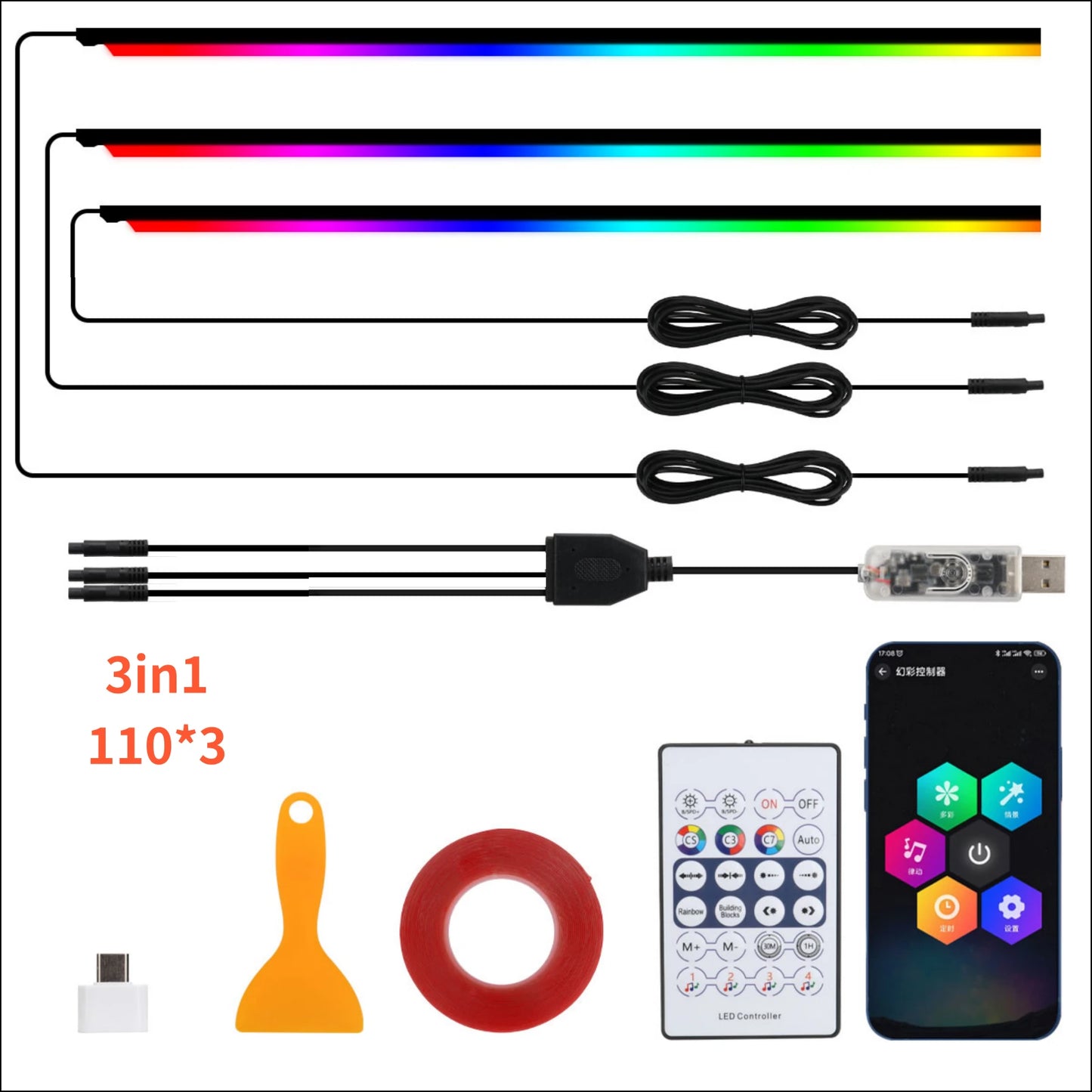 Auto-Schiebedach-Ambiente LED-Dachfenster Symphony RGB-Innendekoration