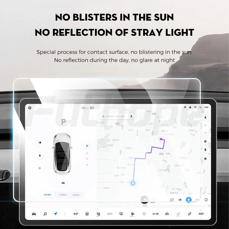 Displayschutz gehärtetem Glas für Tesla Model 3 Y Highland Juniper 2021–2025