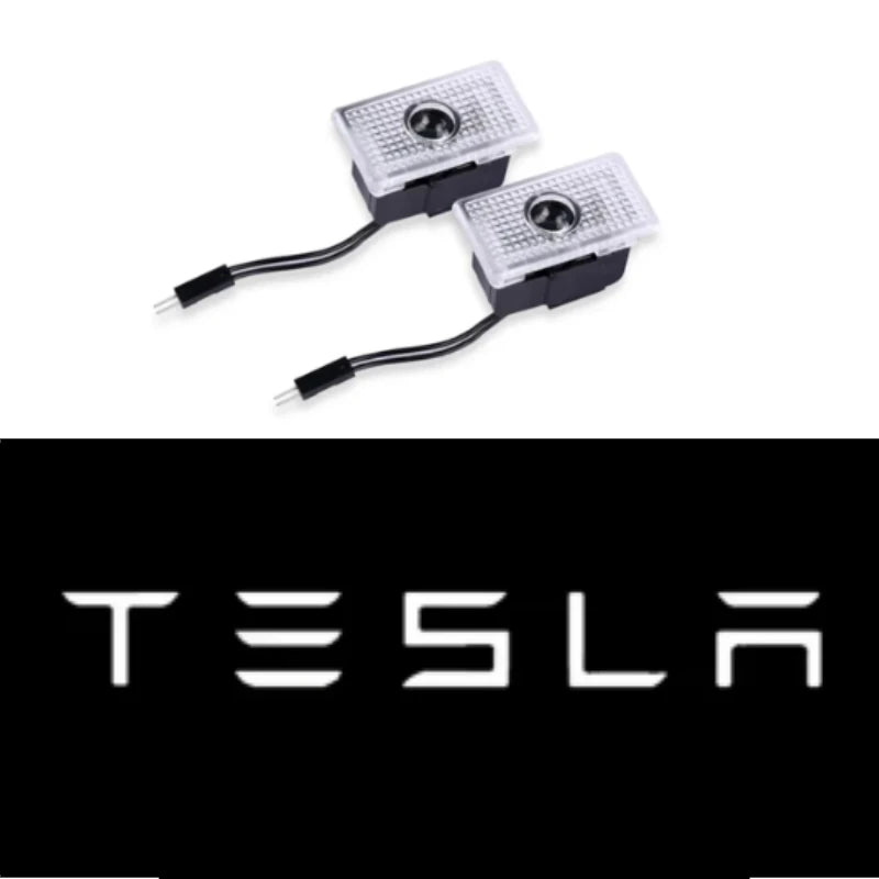 Tesla Model 3,S,X,Y, 2 Stück LED HD Logo Laser Tür