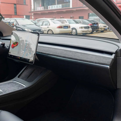 Echte schwarze Alcantara-Verkleidungen für Tesla Model 3/Y Dekor