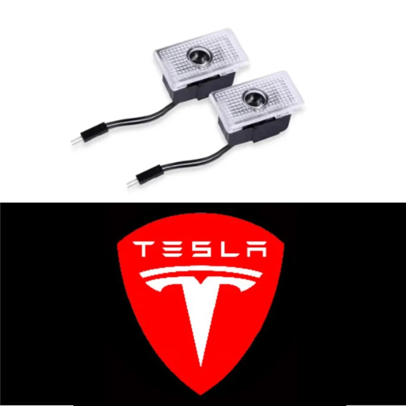 Tesla Model 3,S,X,Y, 2 Stück LED HD Logo Laser Tür