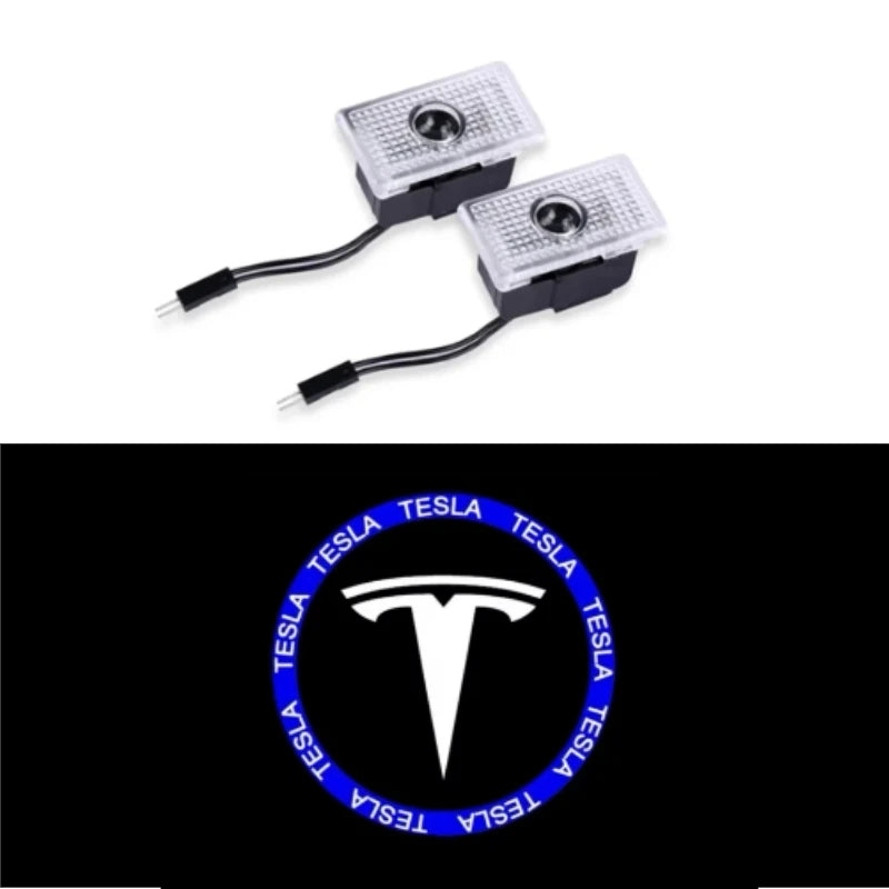 Tesla Model 3,S,X,Y, 2 Stück LED HD Logo Laser Tür