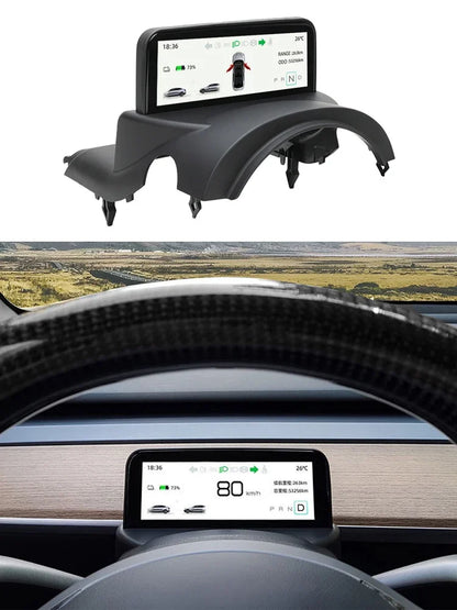 HUB für Tesla Model 3 Y 4,6'' Armaturenbrett Lenkrad Instrument HD LCD Display Tachometer Head-up Display Fahrzeugmodifikation