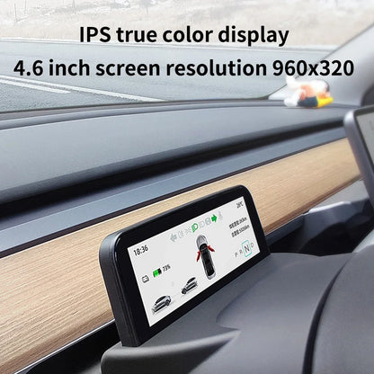 HUB für Tesla Model 3 Y 4,6'' Armaturenbrett Lenkrad Instrument HD LCD Display Tachometer Head-up Display Fahrzeugmodifikation