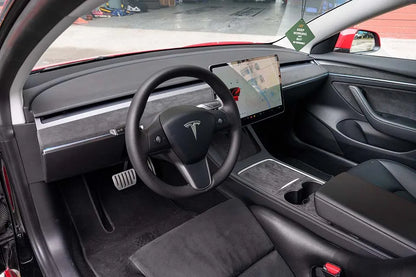 Echte schwarze Alcantara-Verkleidungen für Tesla Model 3/Y Dekor