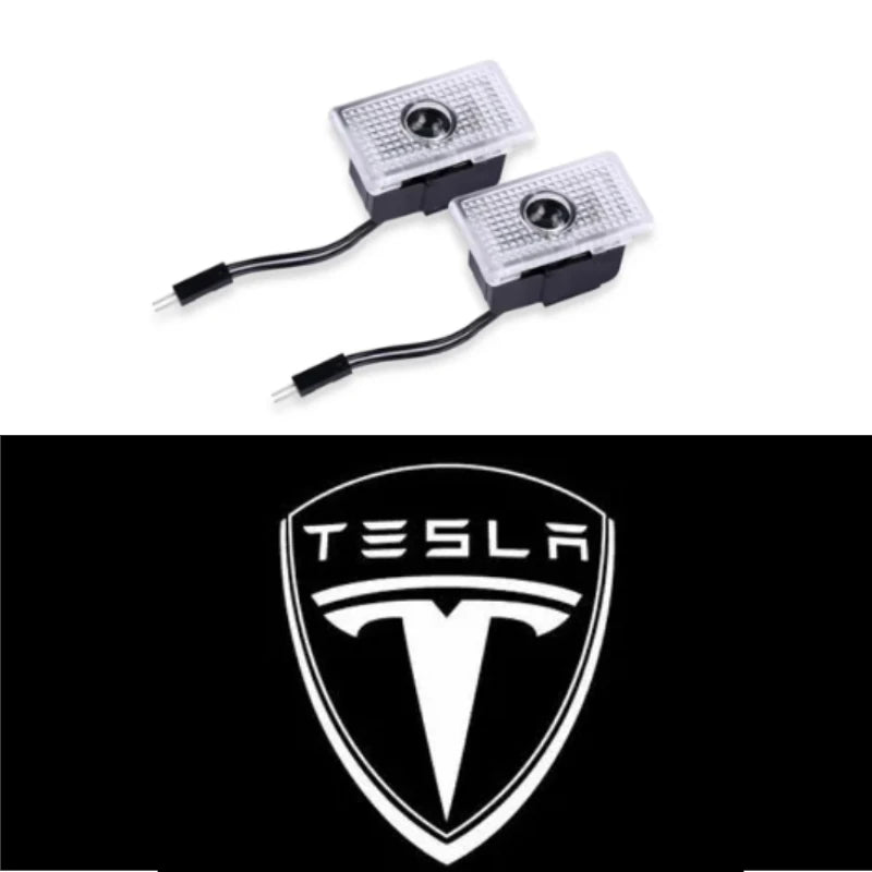 Tesla Model 3,S,X,Y, 2 Stück LED HD Logo Laser Tür